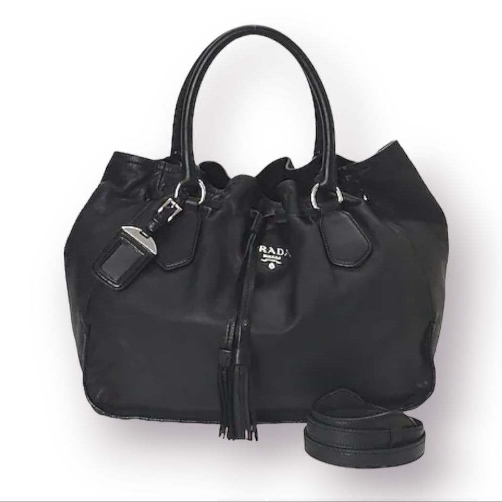 Prada Black Leather Handbag Crossbody Bag